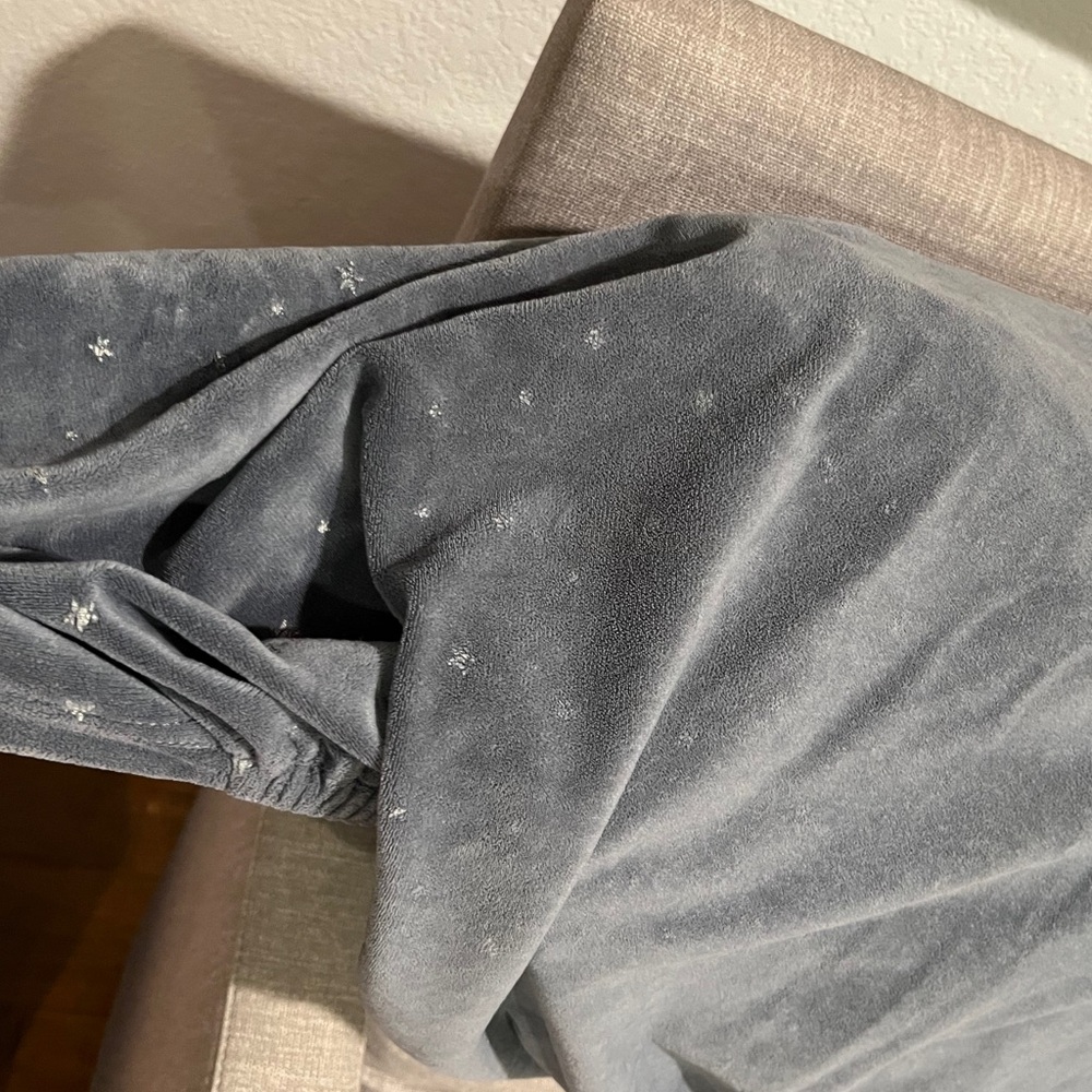 Pottery barn kids crib fitted sheet in velour, slate grey